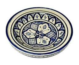Gge “Bhar Blue” Pasta Salad Bowl Terracotta Base Only Tajine Pottery 9 5/8”D - £45.10 GBP