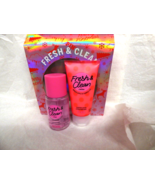 VICTORIA SECRET PINK Fresh &amp; Clean BOXED Travel set Body Lotion + Mist g... - $17.95