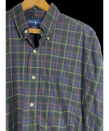 Ralph Lauren Blake Shirt Size L Green Blue Plaid Button Up Mens Allison ... - $39.62