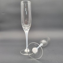 Set of 2 Rosenthal Studio-Line Germany Frosted stem Iris fluted Champaign glass - £52.29 GBP