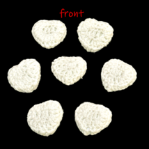 Crocheted Fabric White HEART Buttons Lot of 7 Handmade Handcrafted Vintage - $5.84