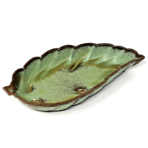 Frankoma Prarie Green Leaf Trinket Dish Vintage Colony Furniture House P... - £20.29 GBP