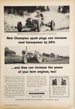 1956 Print Ad Champion Spark Plugs Bob Unser Pikes Peak Race Jaguar Racer - £15.59 GBP