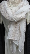 &quot;&quot;WHITE &amp; TAN SMALL ANIMAL PRINT - EXTRA LARGE - SEMI SHEER SCARF&quot;&quot; - NWT - £7.02 GBP
