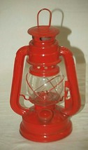 Sm. Kerosene Oil Red Lantern Glass Globe Outdoor Camping Hiking Hurrican... - $19.79