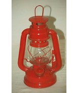 Sm. Kerosene Oil Red Lantern Glass Globe Outdoor Camping Hiking Hurrican... - £15.57 GBP