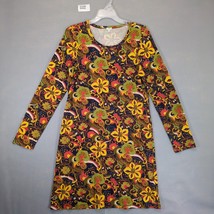 J Crew Funky Floral Boho A-Line Midi Dress, Size M Stretch Artsy Hippie ... - $27.00
