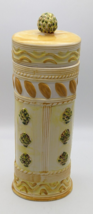 Vintage Oval Ceramic Pasta Spaghetti Storage Canister Jar Artichoke/Lid ... - $31.12