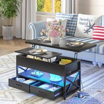 40&#39;&#39; Lift Top Coffee Table with LED Light - £217.58 GBP
