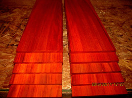 Ten (10) Thin, Kiln Dried, Sanded Exotic Padauk 12 X 4 X 1/8&quot; Lumber Wood - £37.80 GBP