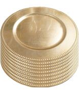 Tiger Chef 13&quot; Round Gold Beaded Charger Dinner Plates Wedding Party 24 ... - $89.09