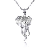 925 Sterling Silver Lucky Elephant Wildlife Animal Pendant Necklace - £19.02 GBP+
