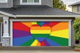 My Door Decor 285905PRDE-005 7 x 16 ft. Heart Rays Outdoor LGBT Door Mural Sign  - £182.54 GBP