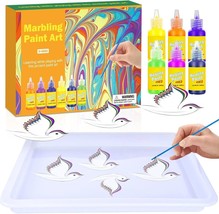 Water Marbling Paint Kit Arts and Crafts for Girls &amp; Boys Christmas Than... - £7.73 GBP