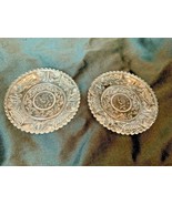 Vintage Pair Crystal Glass Henry Clay Mini Plate Coasters - £19.23 GBP