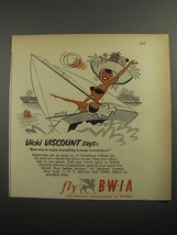 1956 BWIA Airlines Ad - Vicki Viscount says: Best way to enjoy everything - £14.52 GBP