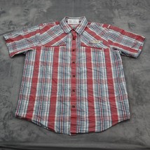 Magellan Shirt Mens M Red Plaid Collared Classic Fit Lost Pines Fish Gear Top - £17.13 GBP