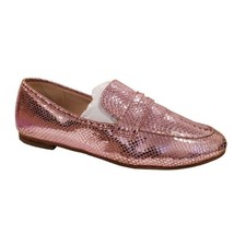 Boden Pink Metallic Animal Print Leather Penny Loafers Women&#39;s 38 / US S... - £24.15 GBP