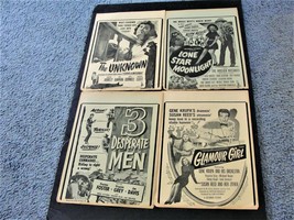 Lot of (4) 1940s Movie (The Unknown ) vintage advertisement posters. - £26.11 GBP