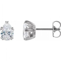 Pear Diamond Stud Earrings 14k White Gold (1.1 Ct E-f Vvs1-vs1 Clarity GIA ) - £2,706.35 GBP