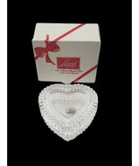 Crystal d&#39;Arques 3.5&quot; Clear Heart Trinket Box Lead Made in France Origin... - £6.86 GBP