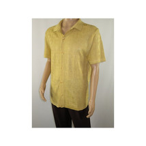 Mens Stacy Adams Italian Style Knit Woven Shirt Short Sleeves 3128 Honey Beige image 3