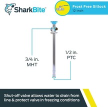 SharkBite 24636LF Anti-Siphon Frost-Free Sillcock, 1/2&quot; x 3/4&quot; MHT x 12&quot; - £17.15 GBP