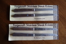 NEW Vintage Forgecraft Stainless Steak Knives Hanford Washington Forge Set 2x2 - £11.37 GBP