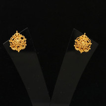 22k Print Dazzling Gold 2.4cm Stud Earring Half Daughter Gift For Sister Jewelry - £615.67 GBP