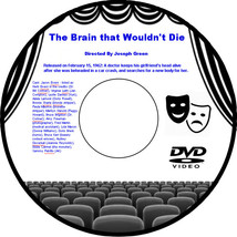 The Brain that Wouldn&#39;t Die 1962 DVD Movie Horror Jason Evers - listed as Herb E - £3.96 GBP