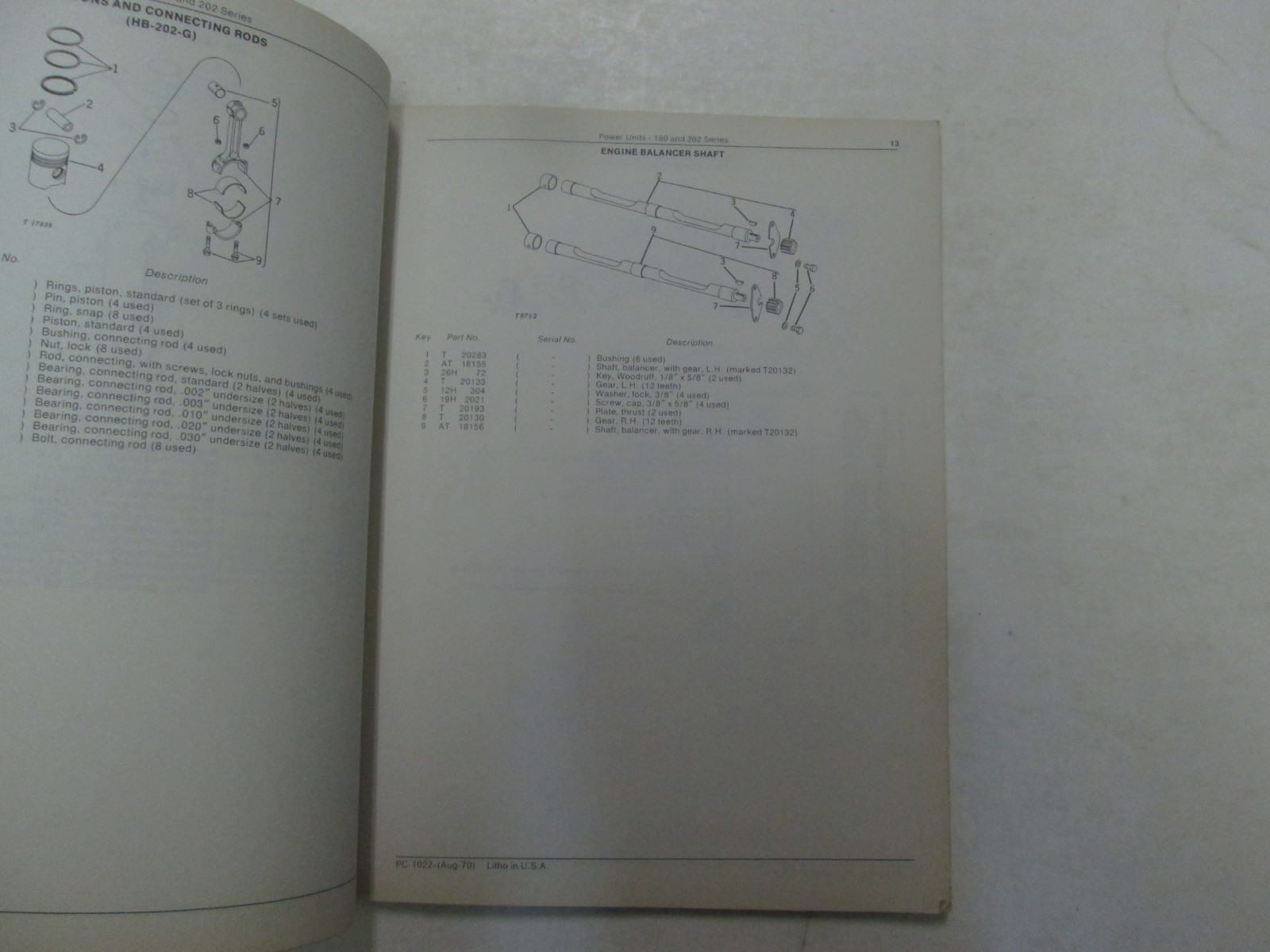 John Deere PC-1022 180 & 202 Serie Power Einheiten Teile Katalog Manuell Schreib Item image 10