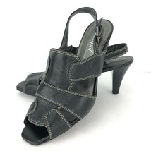 NaturalSoul By Naturalizer Size 8  Rager Black Peep Open Toe Sling Back ... - $44.99