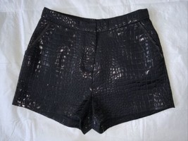 Womens Black Croc Alligator Shorts Size 4 By Forever 21 - £15.49 GBP