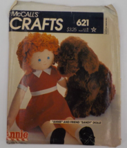 Mccalls Crafts Pattern #621 Annie 36&quot; Tall Doll &amp; Friend Sandy 20.5&quot; Uncut 1982 - £10.14 GBP