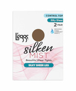 L&#39;eggs Silken Mist Silky Sheer Leg Control Top Tights, 2 Pairs Sun Beige... - $271.05 MXN