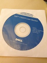 NEW-DELL DOCUMENTATION PC CD-ROM FOR MODEL # E1704FPT COLOR MONITOR RARE - £9.45 GBP