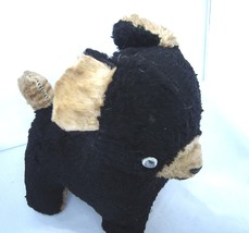  Vintage Black and Brown Plush Bear Standing on Four Paws - £22.37 GBP