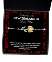 New Zealander Bonus Mom Bracelet Gifts - To My Wonderful Bonus Mom - Sunflower  - £39.05 GBP