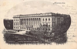 Madison WI~UNIVERSITY-STATE Historical Library Albertype Photo Postcard 1905 - £6.83 GBP