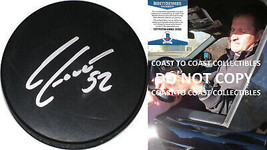 Adam Foote Colorado Avalanche Blue Jackets signed Hockey puck proof Beck... - $69.29