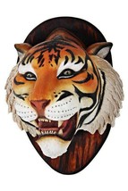 Tiger Bengal Head Plaque Animal Prop Life Size Decor Resin Statue - £233.61 GBP