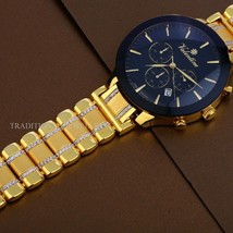 Brand New Designer Exclusive 22K 916% Gold Mens Man wrist Watch CZ Studd... - $12,548.25