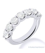 Round Moissanite 7-Stone U-Prong Anniversary Ring Wedding Band in 14k Wh... - $17,169.81 MXN+