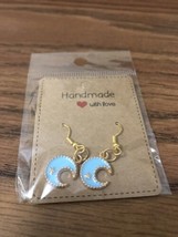 Blue Moon Star Fashionable Earrings Gold Hypoallergenic Hook Earring - $14.20