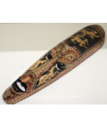 Hand Carved Painted Indonesian Face Mask  19 1/4&quot; Long - £16.86 GBP