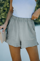 High Waist Pocketed Ruffle Shorts - $248.77 MXN