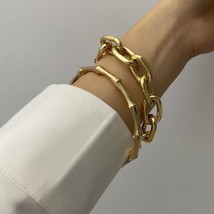 2pcs/set 2020 New Hot Street Style Gold Silver Color Bamboo Bangles Chain Bracel - £9.41 GBP