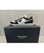 NEW - Prada Downtown Leather Black White Patent Men’s Sneaker Shoes - $1,187.76 CAD