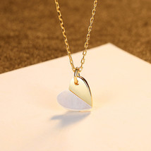 Love Necklace S925 Silver Pendant Women's Heart-Shaped O-Chain Simple High-End S - £10.35 GBP