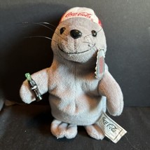 Vintage Coca-Cola Plush Seal 1997 Baseball Cap Coke Bottle Tags #0107 NWT - $9.70